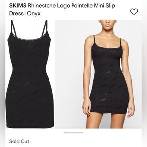 Skims rhinestone logo pointelle dress